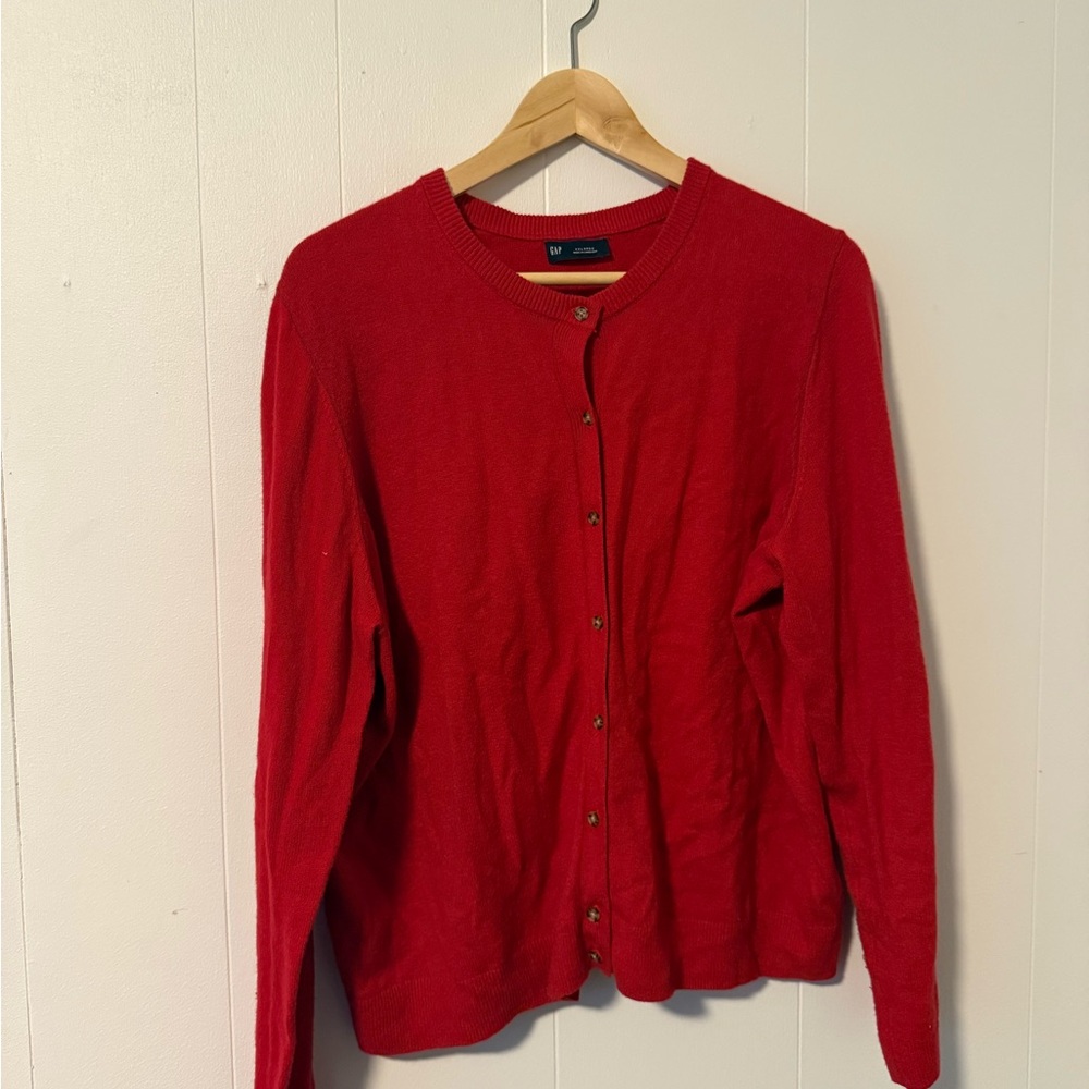 GAP Vibrant Red Knit Cardigan